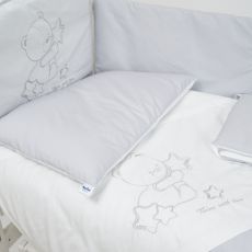 Постільний комплект 7 ел Twins Dolce Loving bear 4075-DLB-10, white/grey, білий/сірий